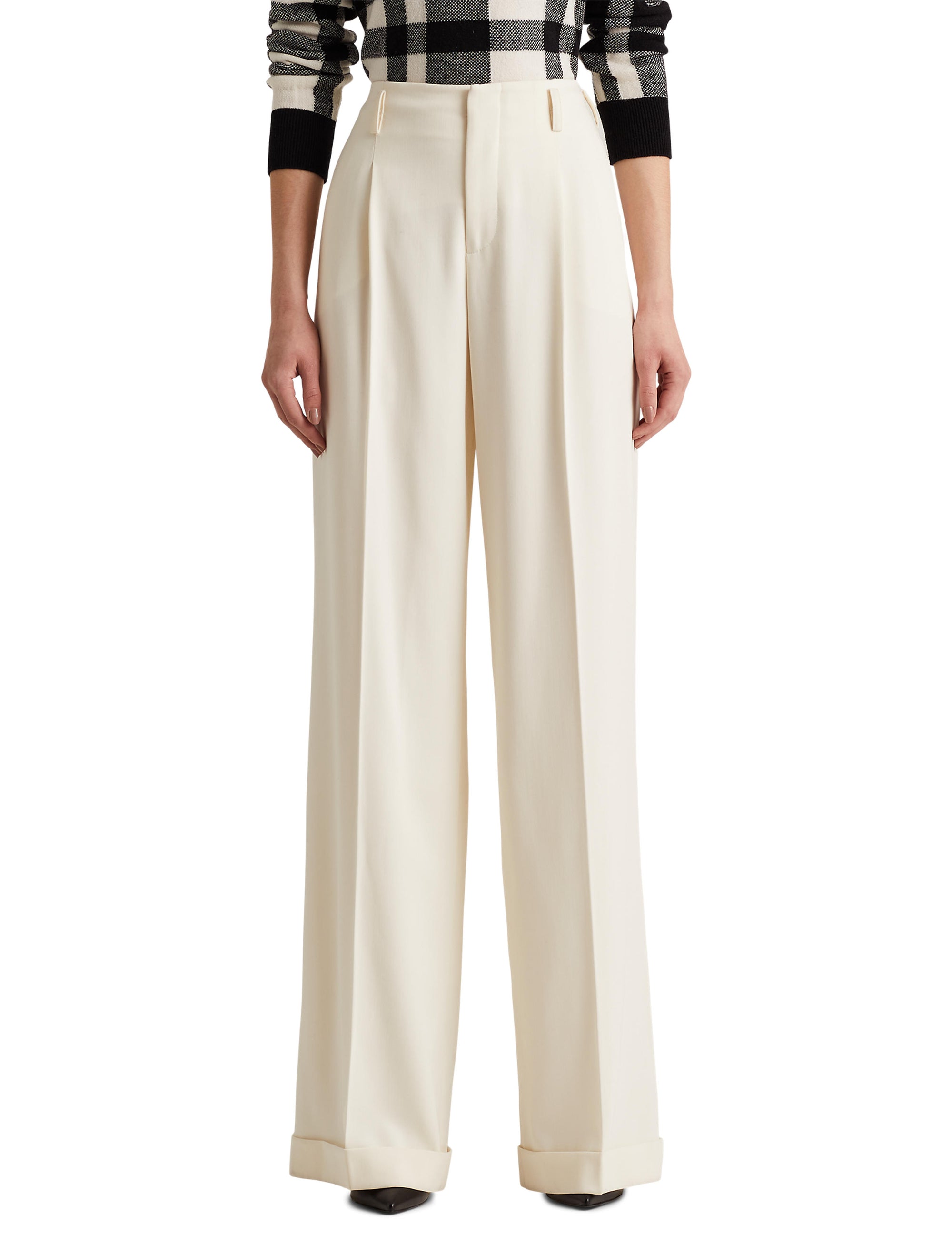 Pantalon Acklie en gabardine de laine - Lux Cream