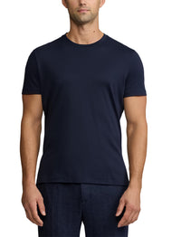 T-shirt à col rond en interlock  - Classic Chairman Navy