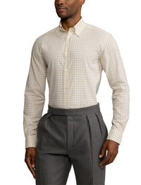 Flannel tattersall shirt - Camel, Brown & Cream