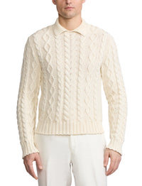 Pull à torsades coton mélangé - Classic Cream