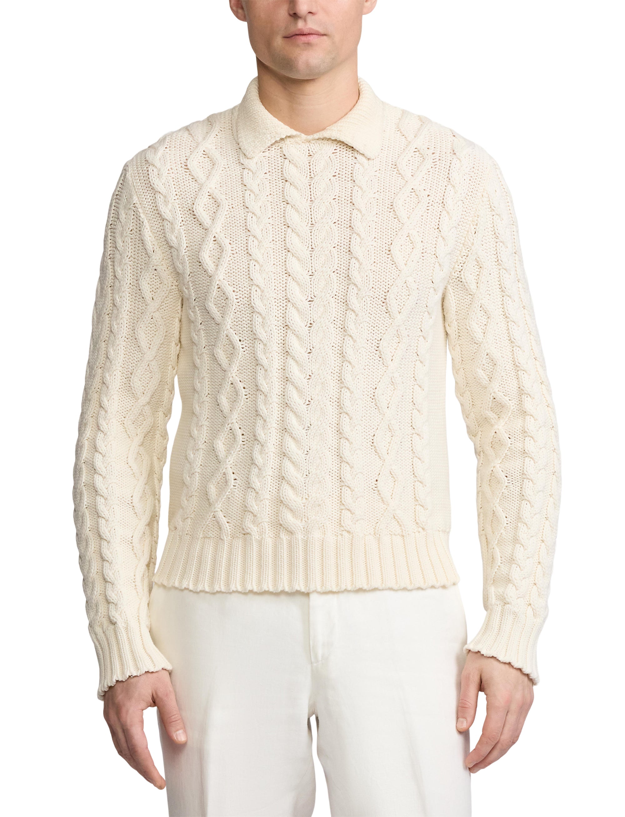 Pull à torsades coton mélangé - Classic Cream