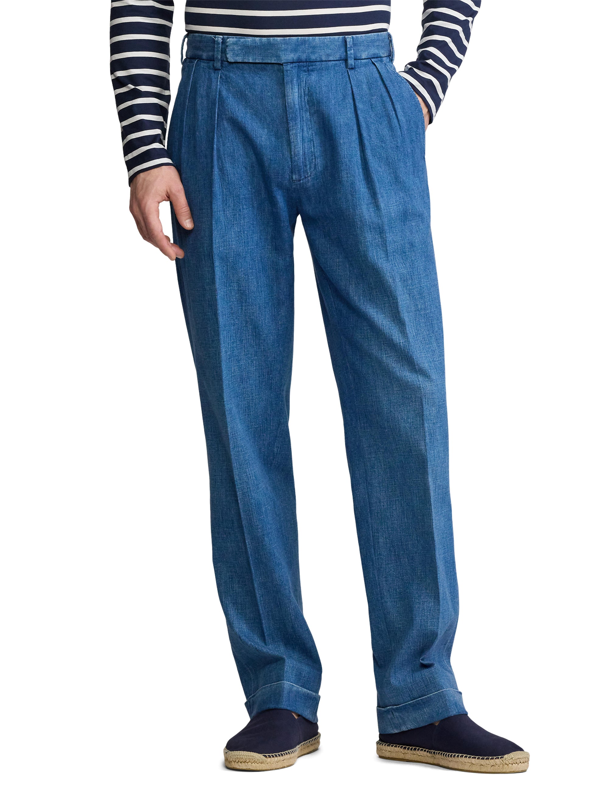 Pantalon Glenn fait main en denim - Shore Indigo