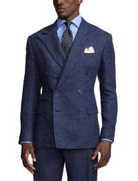 Veste Kent à chevrons en lin - Navy