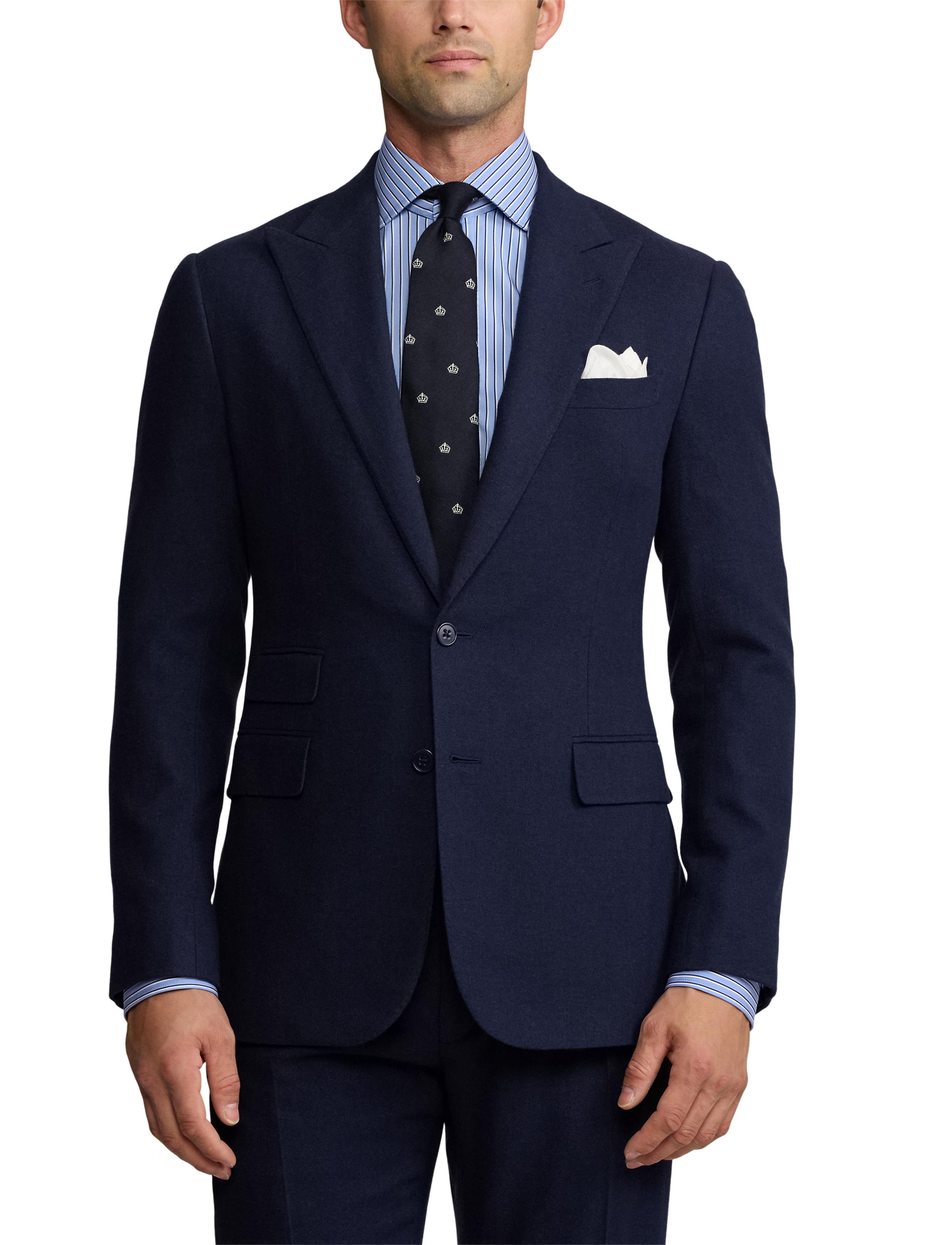 Veste Kent à chevrons en laine - Navy
