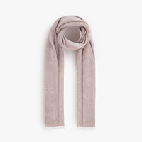 Fringed linen scarf - Beige & White