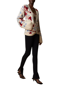 Cardigan Scarlet en cachemire - Floral Jacquard