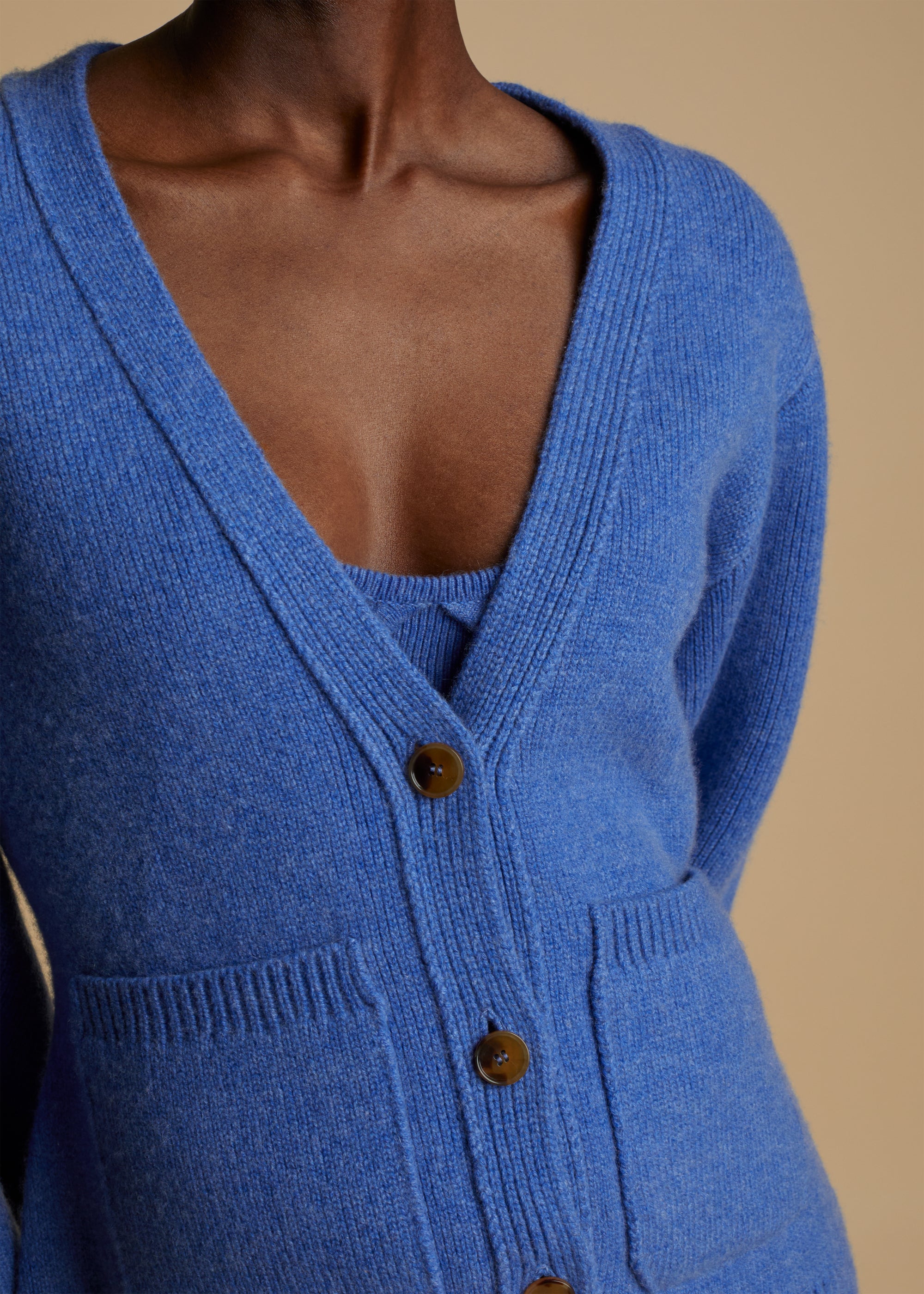 Scarlet cardigan in cashmere - Sky Blue