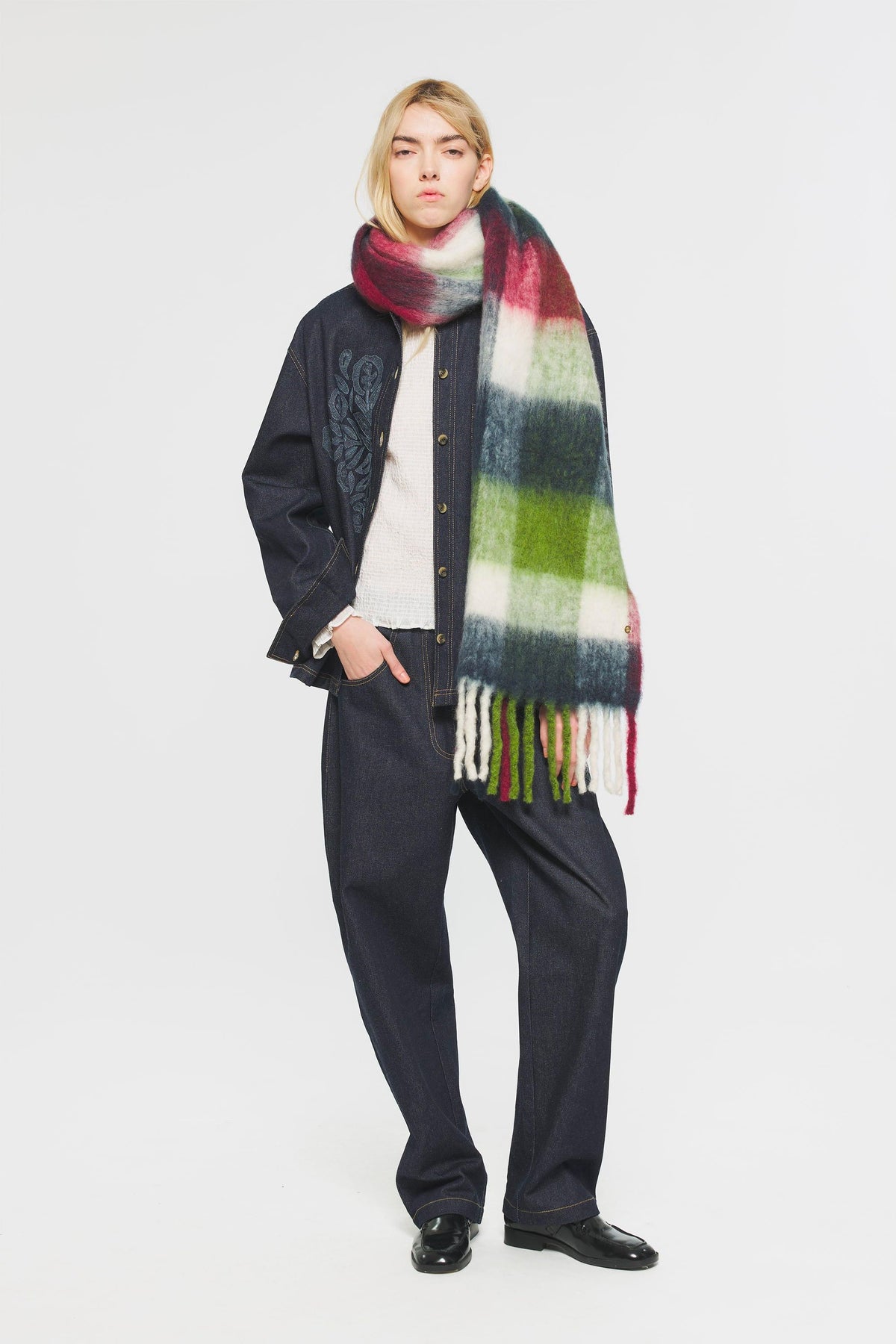 Echarpe Scarves - Olive & Red