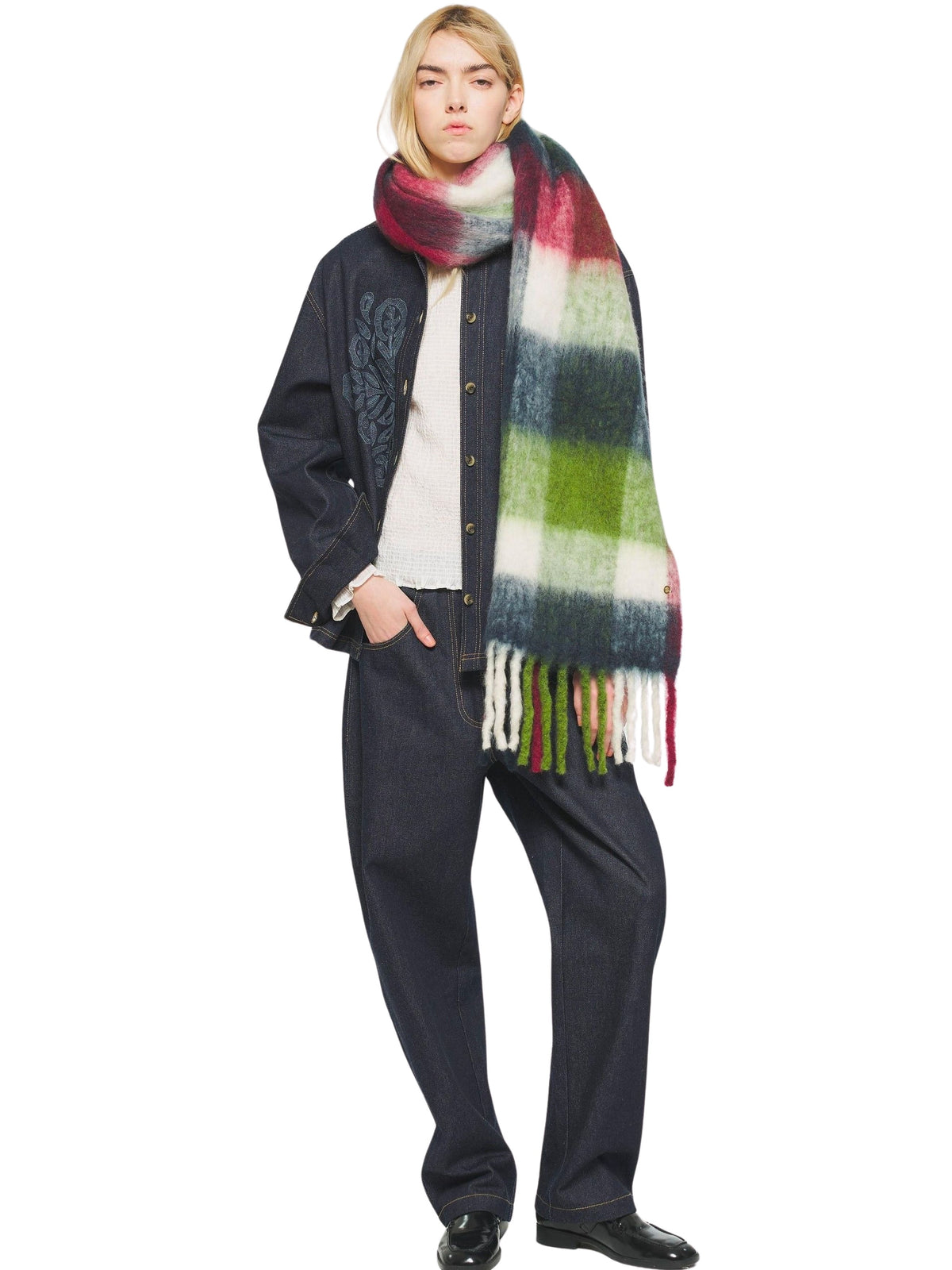Echarpe Scarves - Olive & Red