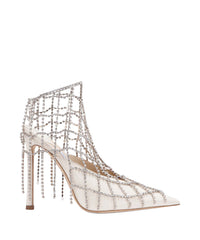 Scotty mules with chains and 110 leather crystals - Latte & Crystal