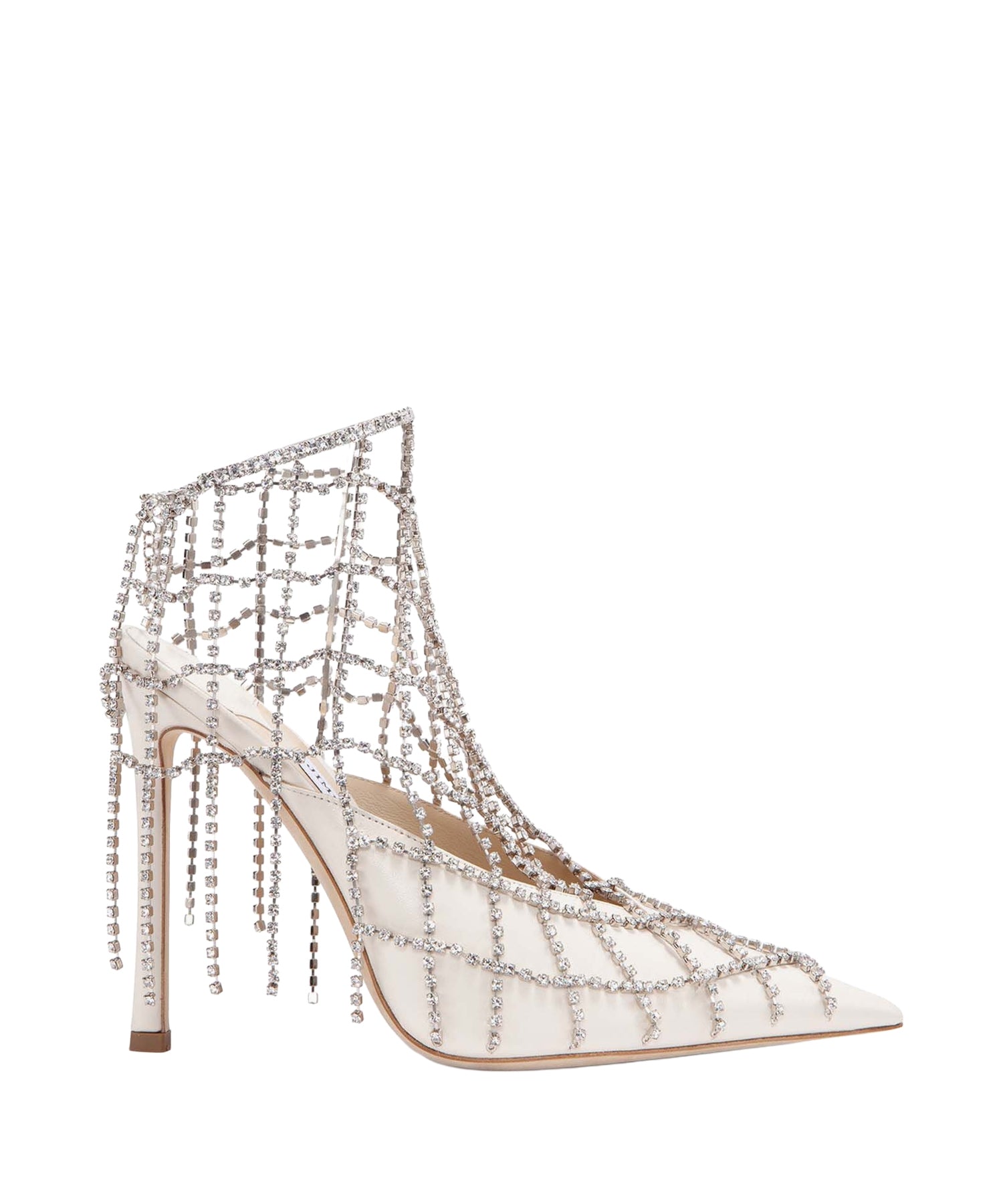 Scotty mules with chains and 110 leather crystals - Latte & Crystal