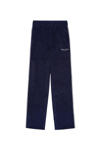 Pantalon de survêtement Script en velours  - Bleu Marine & Crème