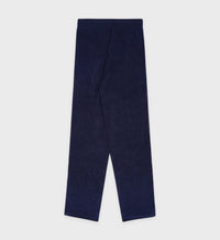 Script Velour Track Pants - Navy & Cream