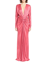 Robe longue drapée à nœud torsadé - Slate Rose