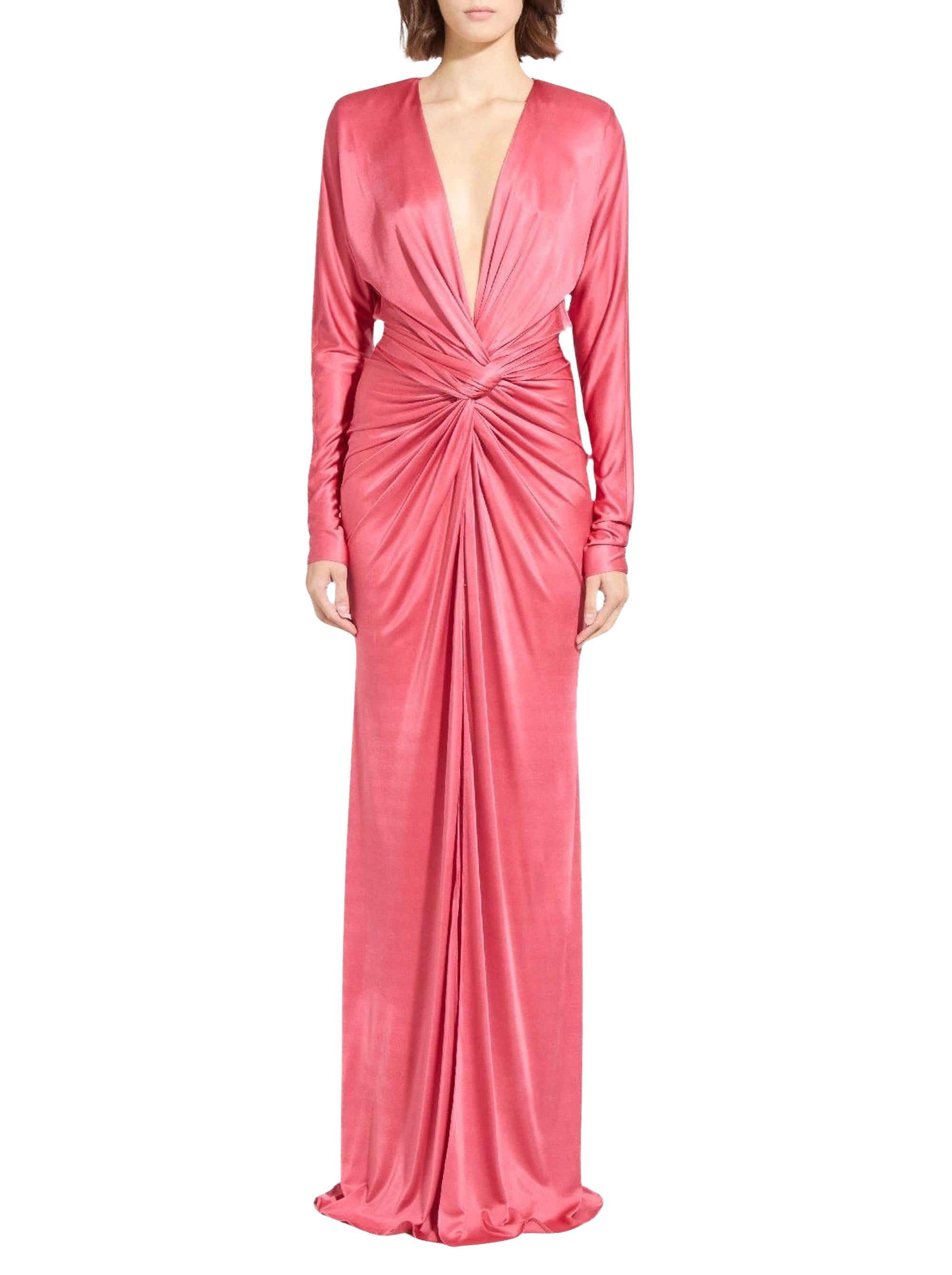 Robe longue drapée à nœud torsadé - Slate Rose