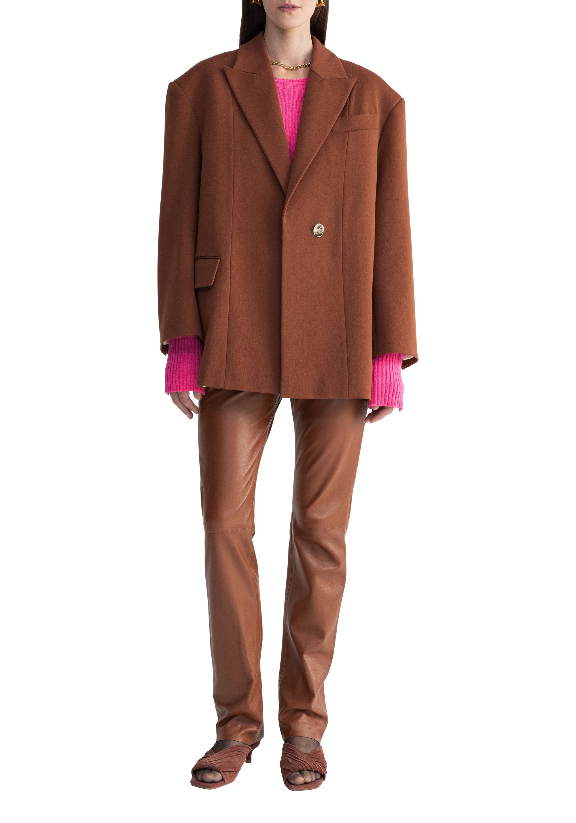 Blazer Search oversize avec boutons - Rust