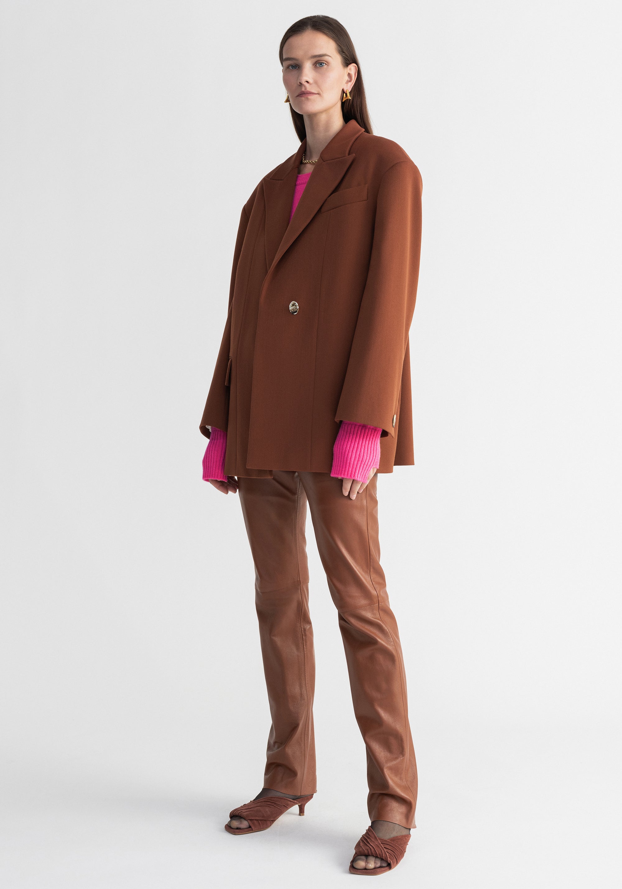 Blazer Search oversize avec boutons - Rust