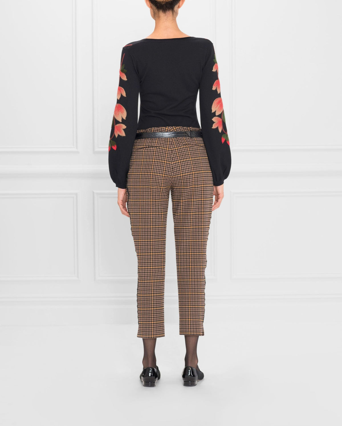Pull Selena à manches blouson en maille - Black