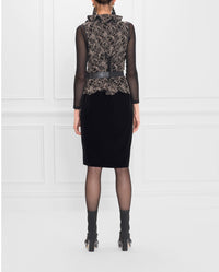 Chemise Selmane sans manches en dentelle - Black