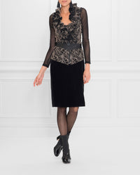 Chemise Selmane sans manches en dentelle - Black
