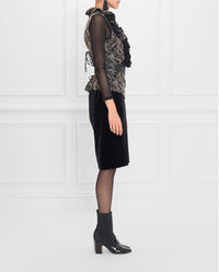 Chemise Selmane sans manches en dentelle - Black