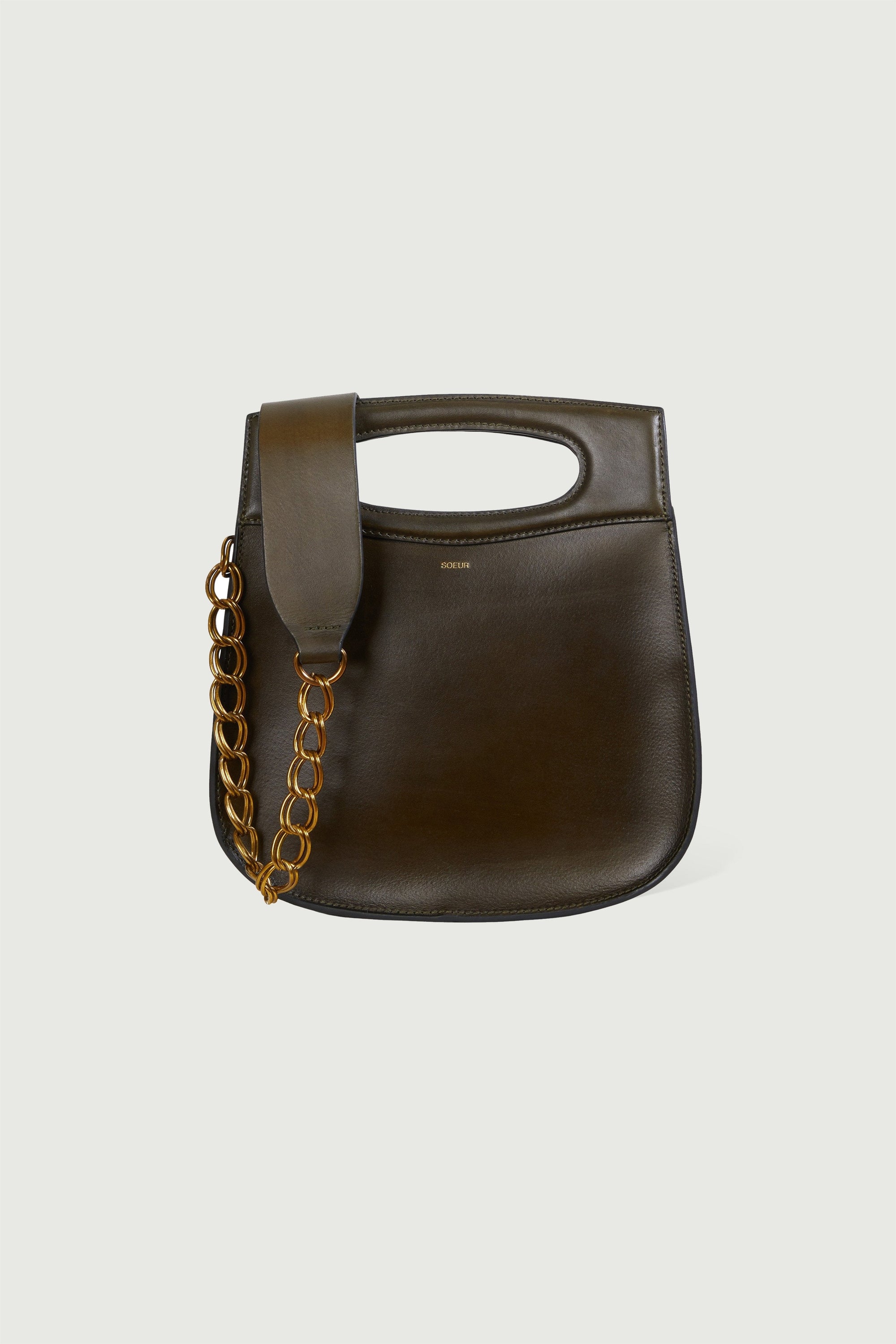 KAKI _ Sac Cheri en cuir - Kaki