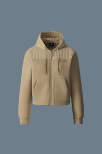 Light Camel Ladies Ready To Wear Hooded Jacket