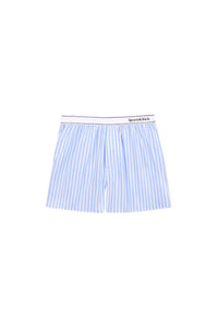 Short boxer Script à rayures - White & Blue Stripe