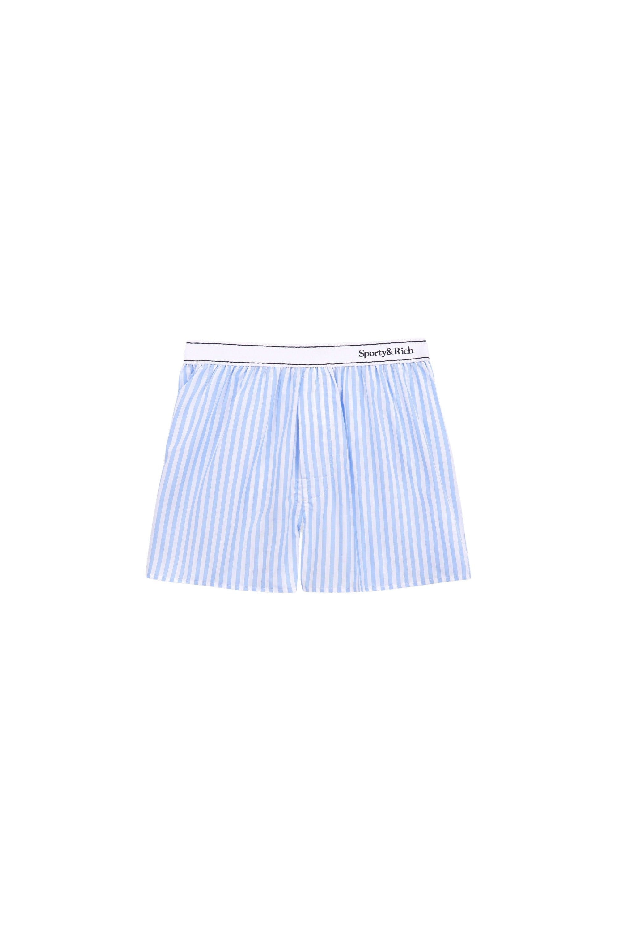 Serif Logo Boxer Short - Sky Blue Striped
