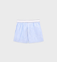 Short boxer Script à rayures - White & Blue Stripe