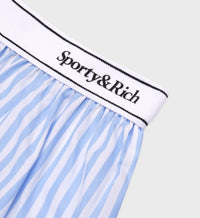 Short boxer Script à rayures - White & Blue Stripe