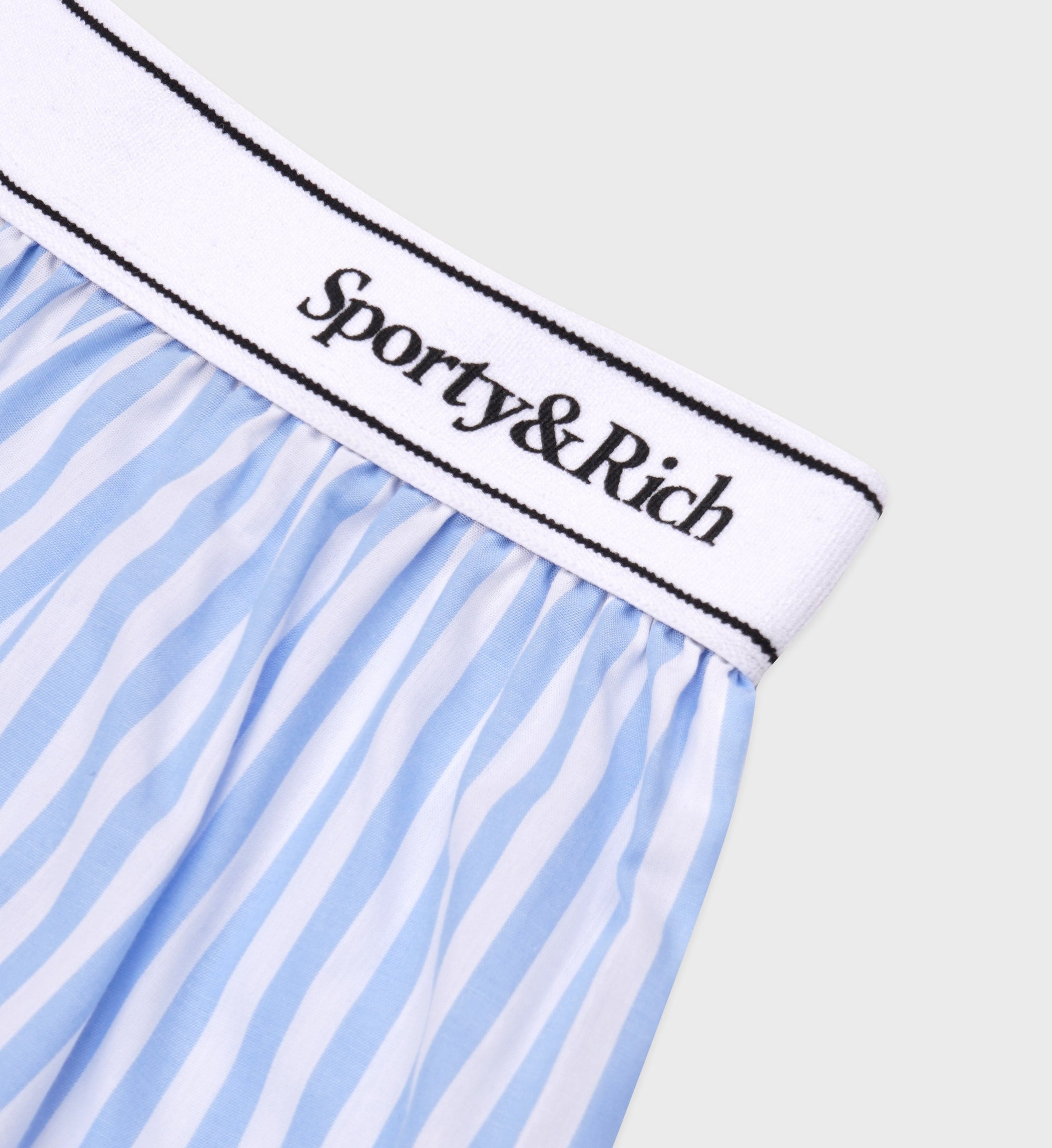 Short boxer Script à rayures - White & Blue Stripe