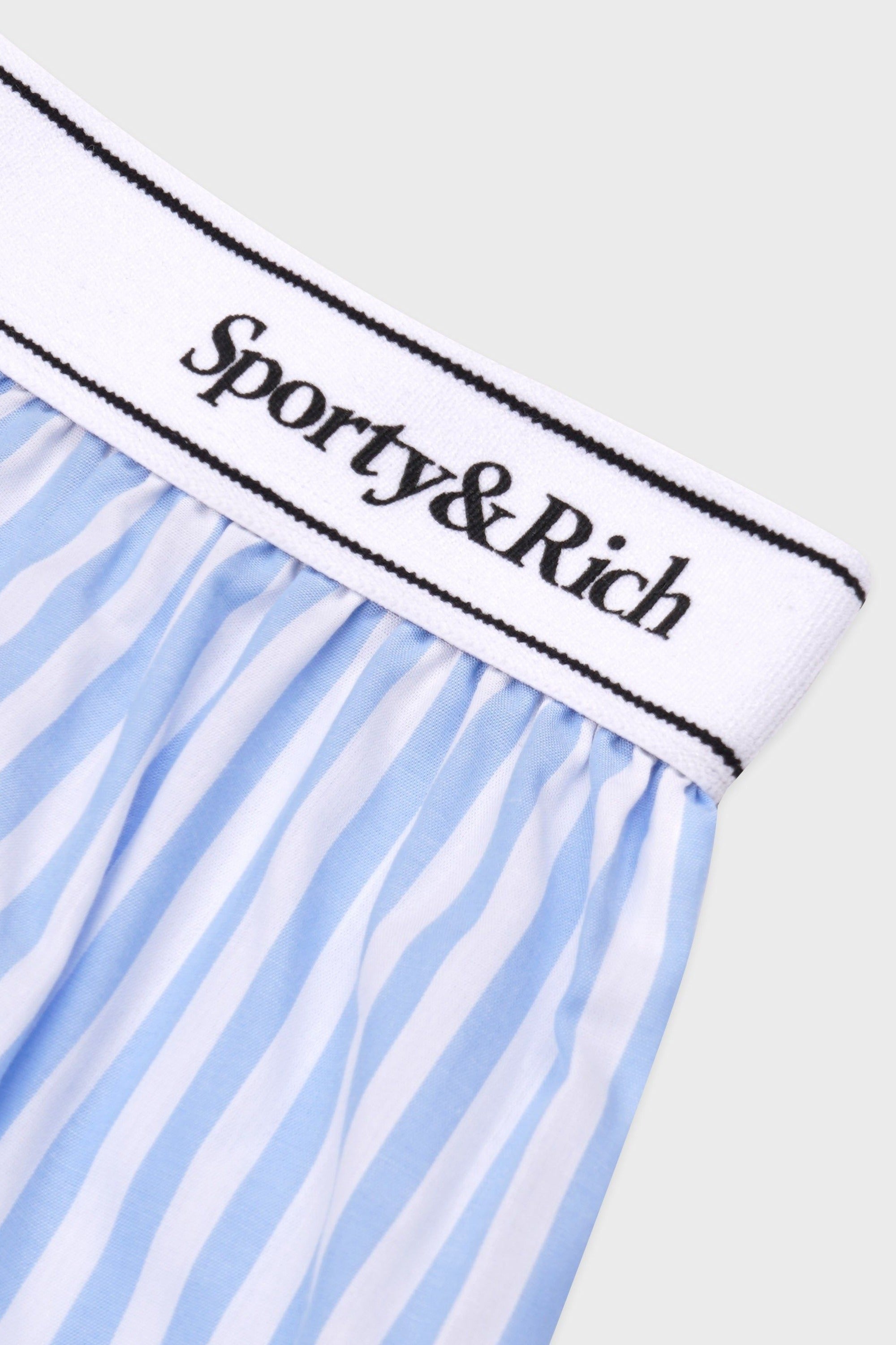 Serif Logo Boxer Short - Sky Blue Striped