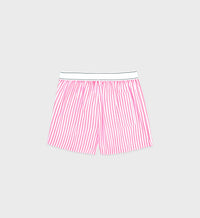 Short boxer Script à rayures - White & Pink Stripe