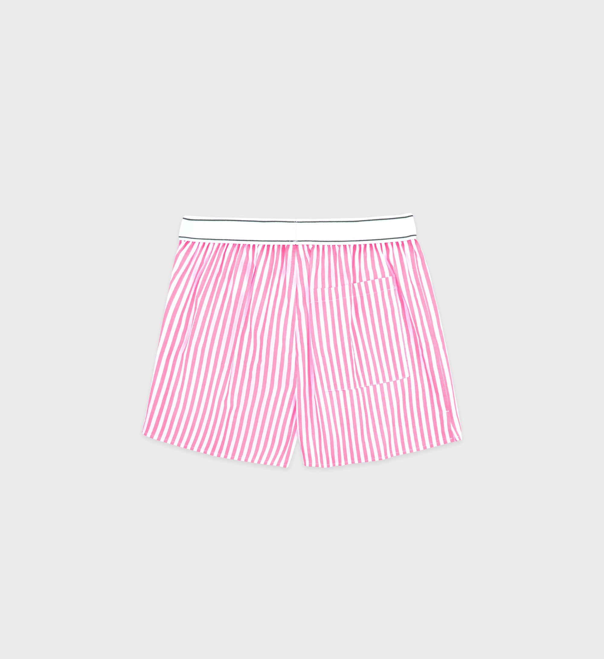 Short boxer Script à rayures - White & Pink Stripe