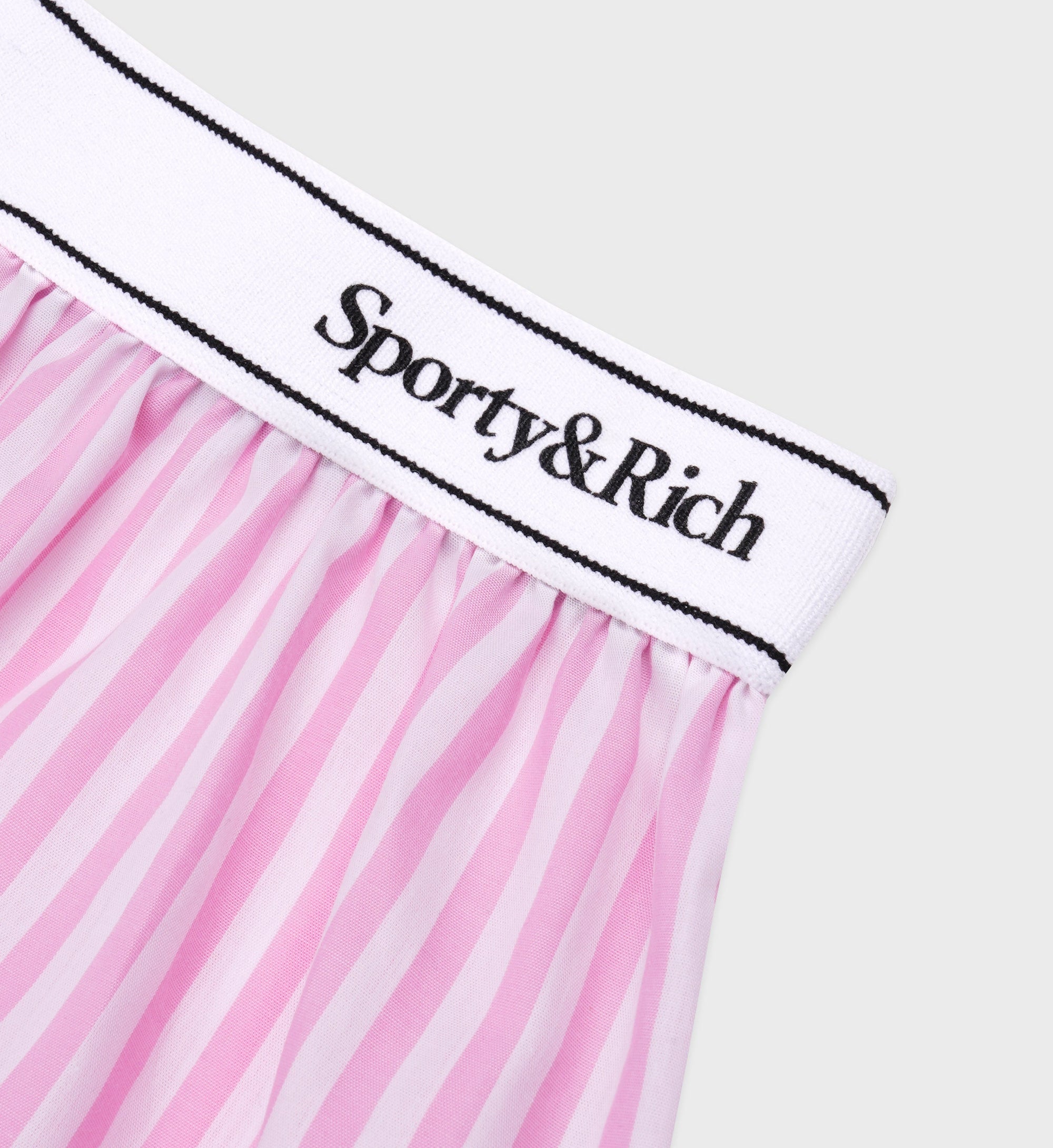 Short boxer Script à rayures - White & Pink Stripe