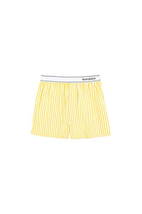 Short boxer Script à rayures - White Yellow Stripe