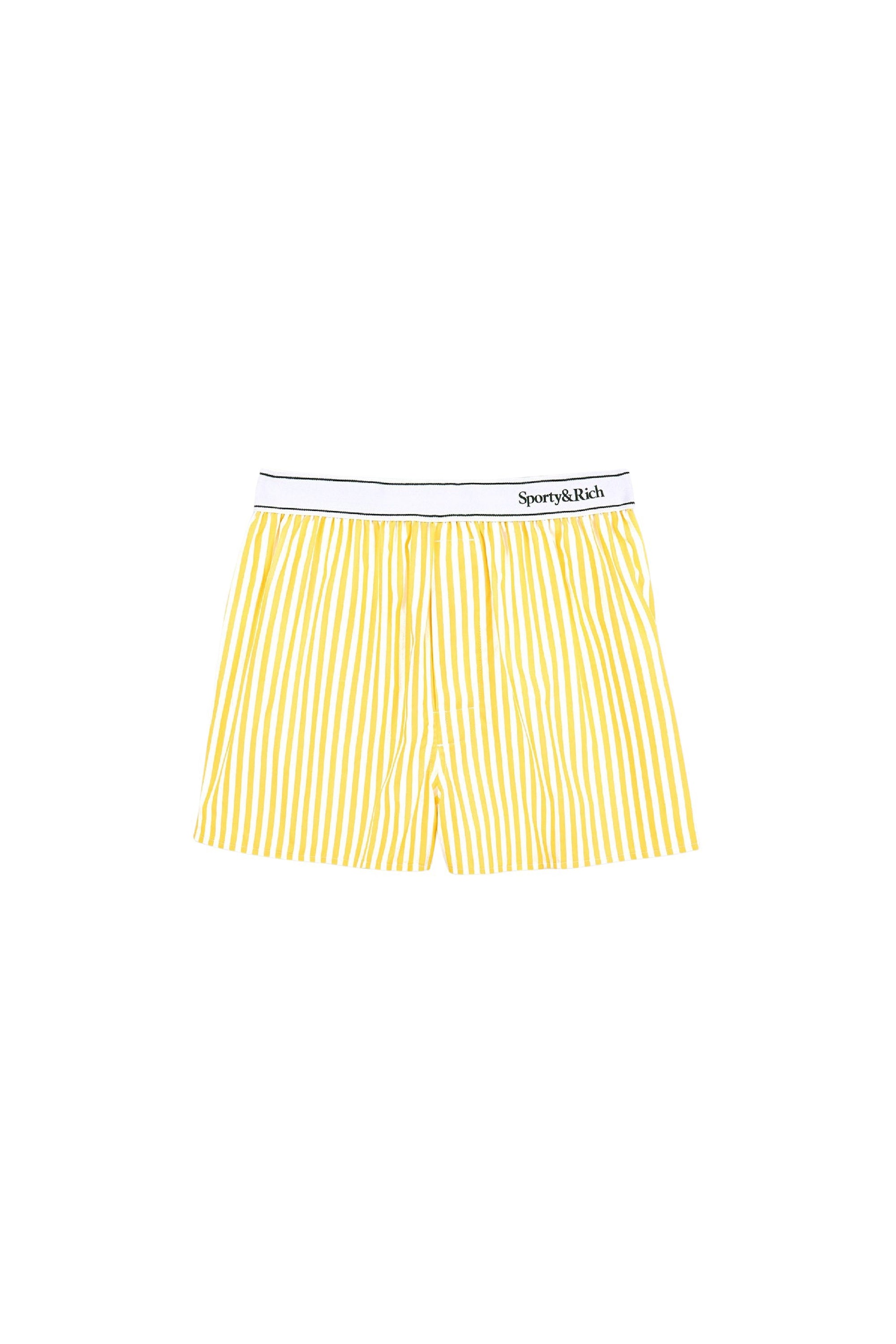 Short boxer Script à rayures - White Yellow Stripe