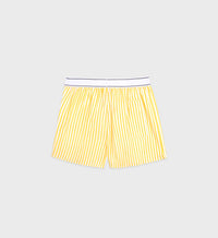 Short boxer Script à rayures - White Yellow Stripe