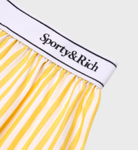 Short boxer Script à rayures - White Yellow Stripe