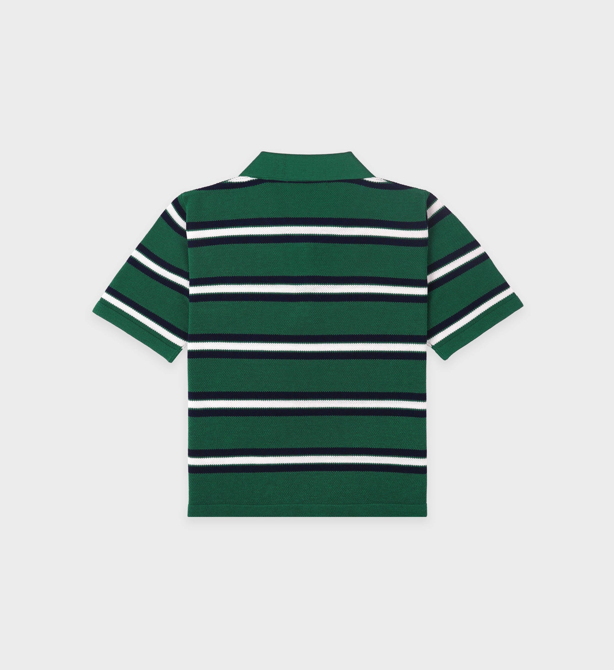 Polo Script rayé en soie - Alpine White & Navy