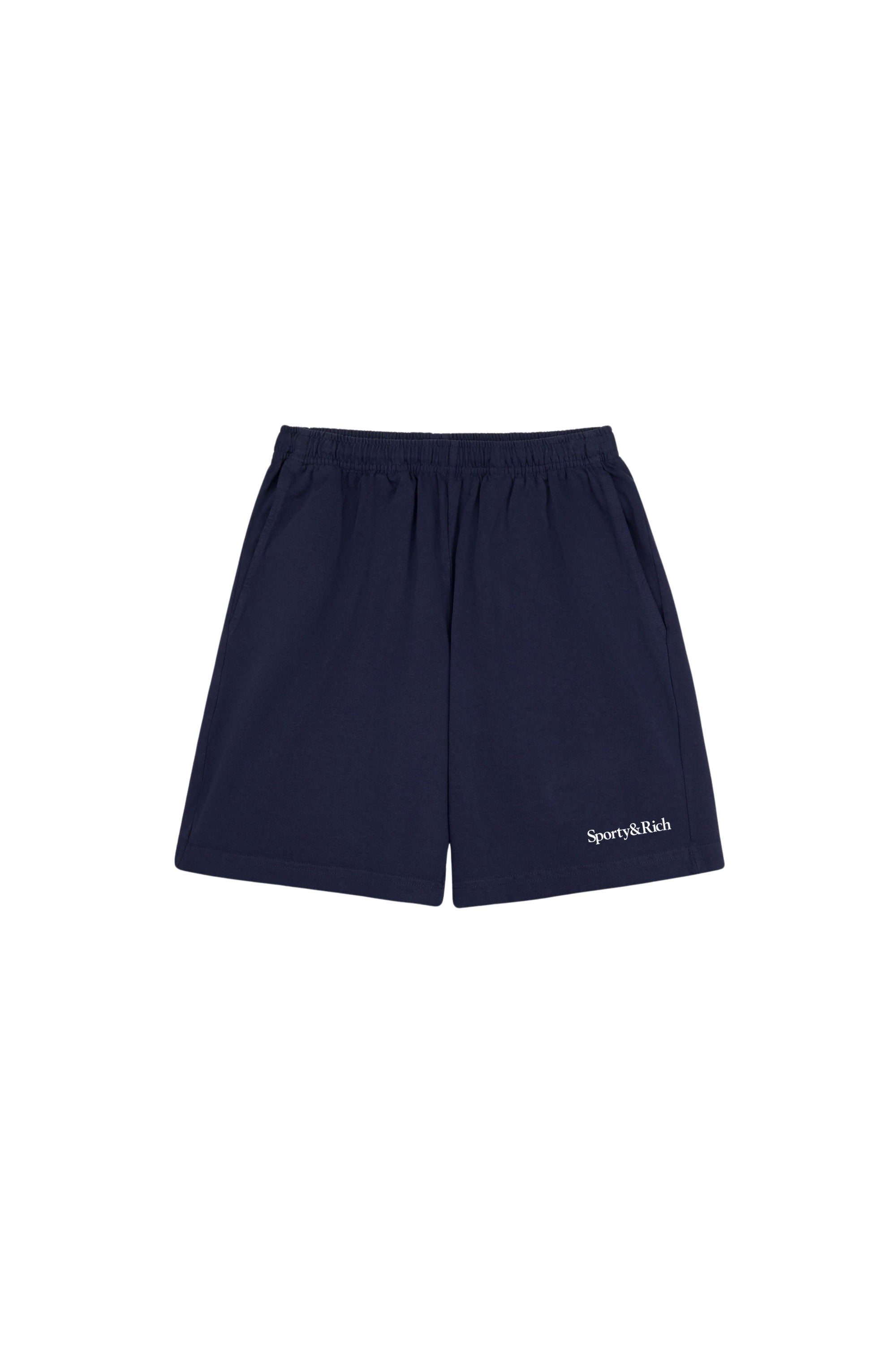 Serif Logo Gym Short - Navy & White