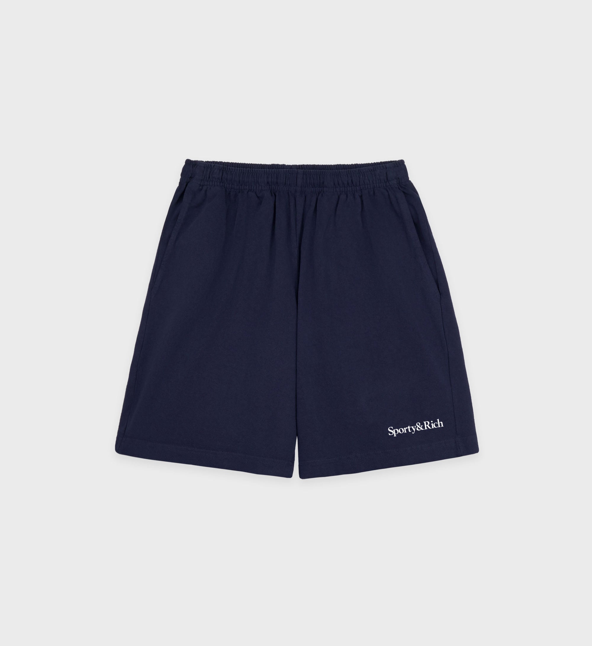 Serif Logo Gym Short - Navy & White