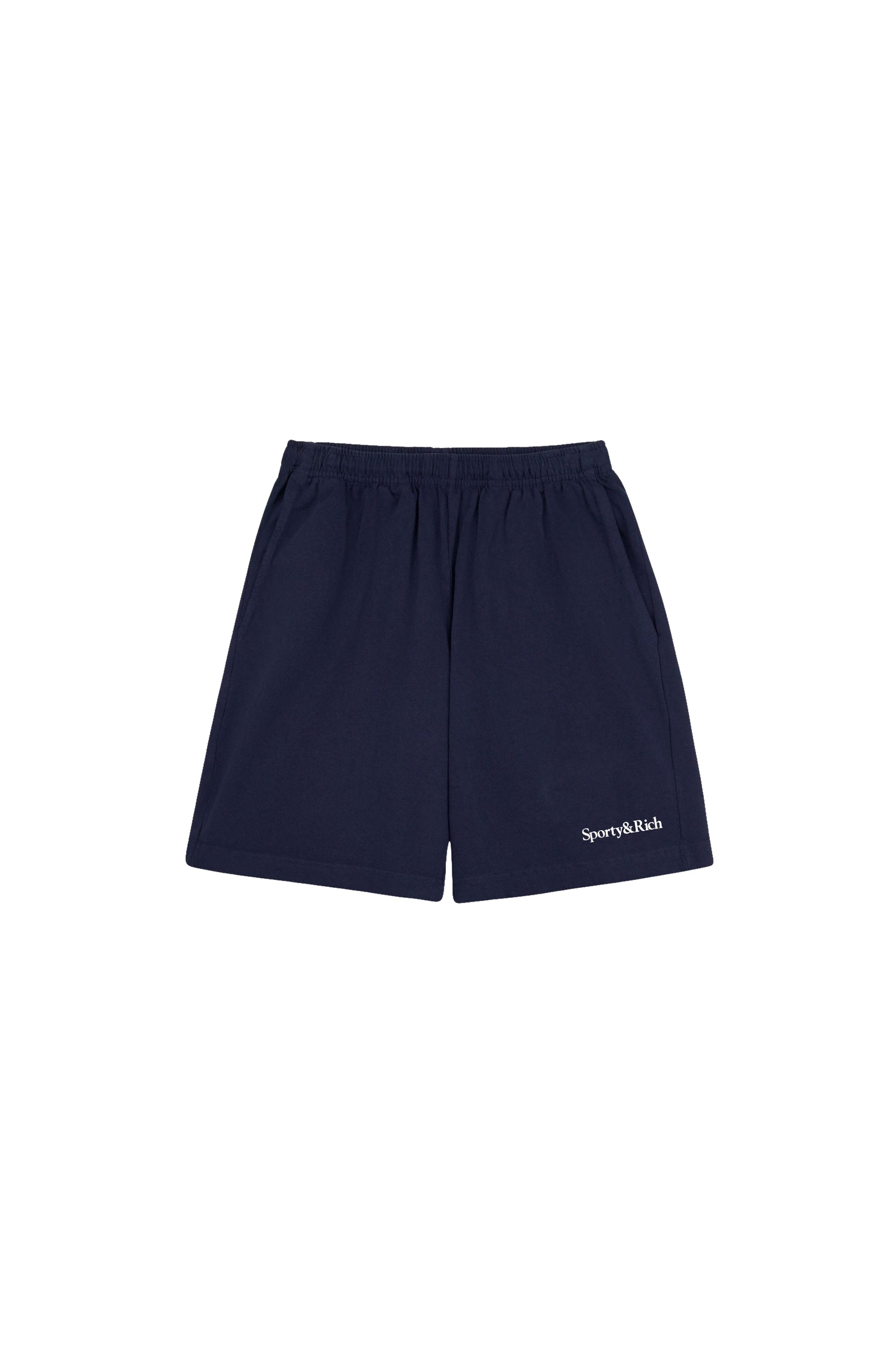 Short de sport avec logo Serif - Bleu Marine & Blanc