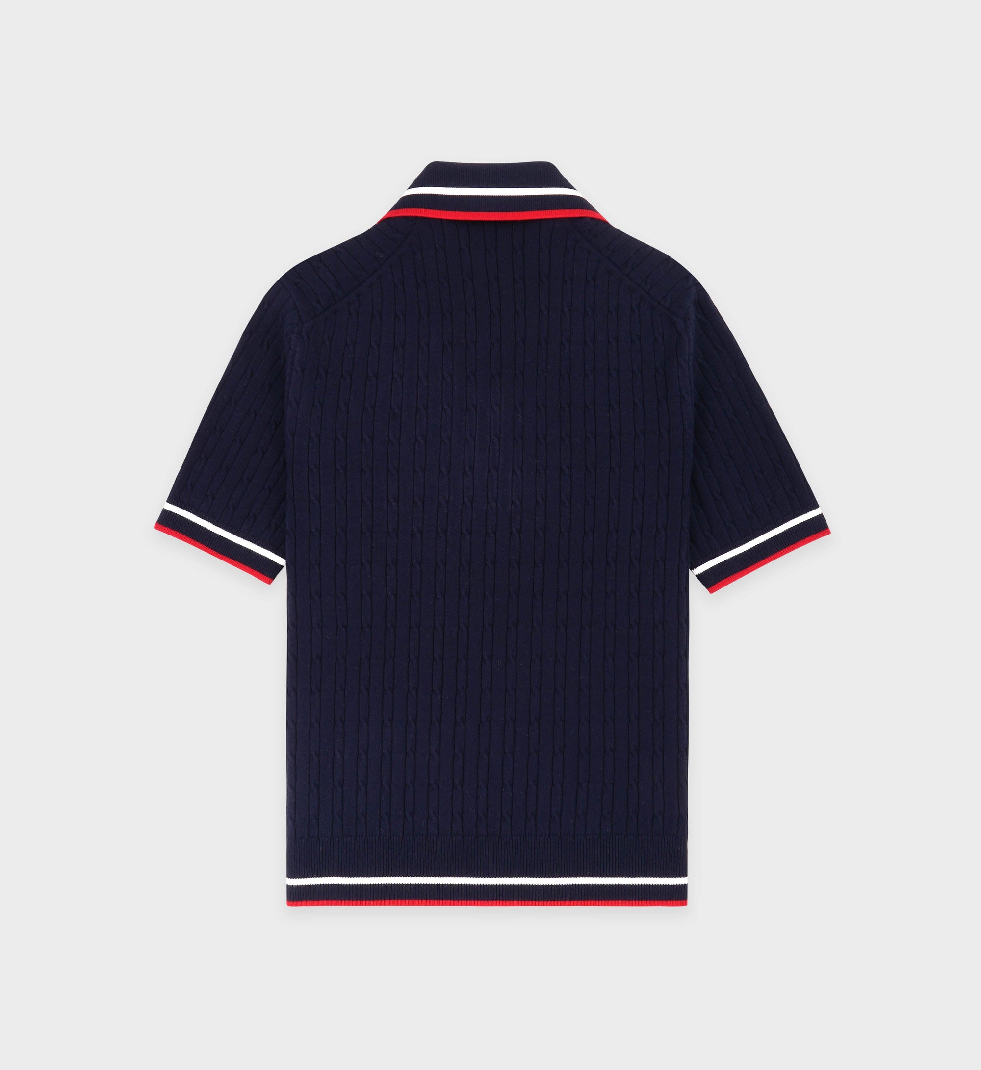 Script polo shirt with logo - Navy & White & Ruby