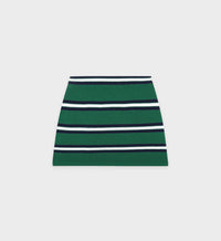 Striped silk Script skirt - Alpine White & Navy