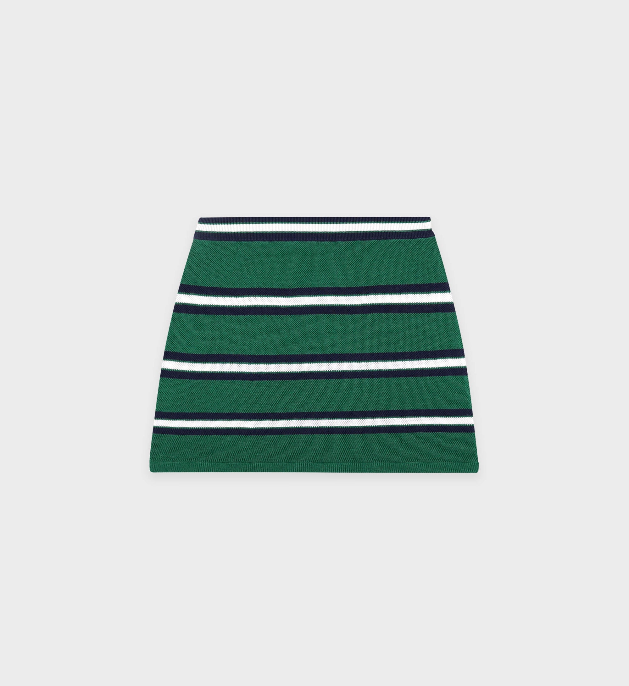 Striped silk Script skirt - Alpine White & Navy