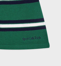 Striped silk Script skirt - Alpine White & Navy