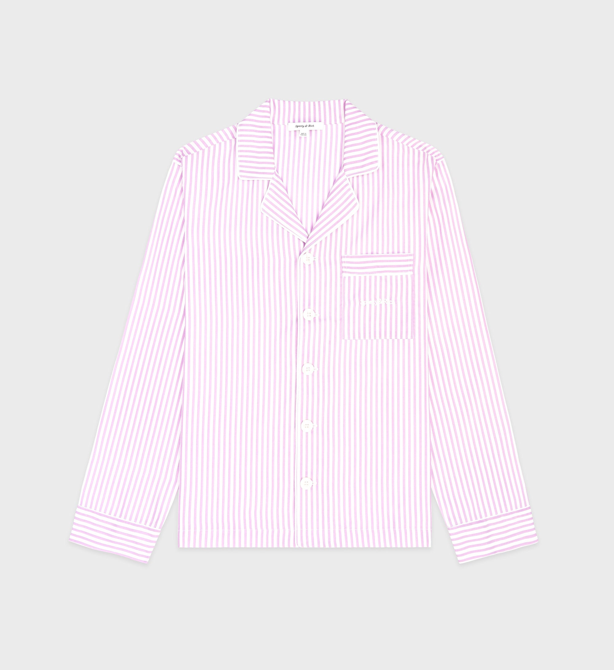 Serif Logo Pyjama Shirt - Lilac Striped