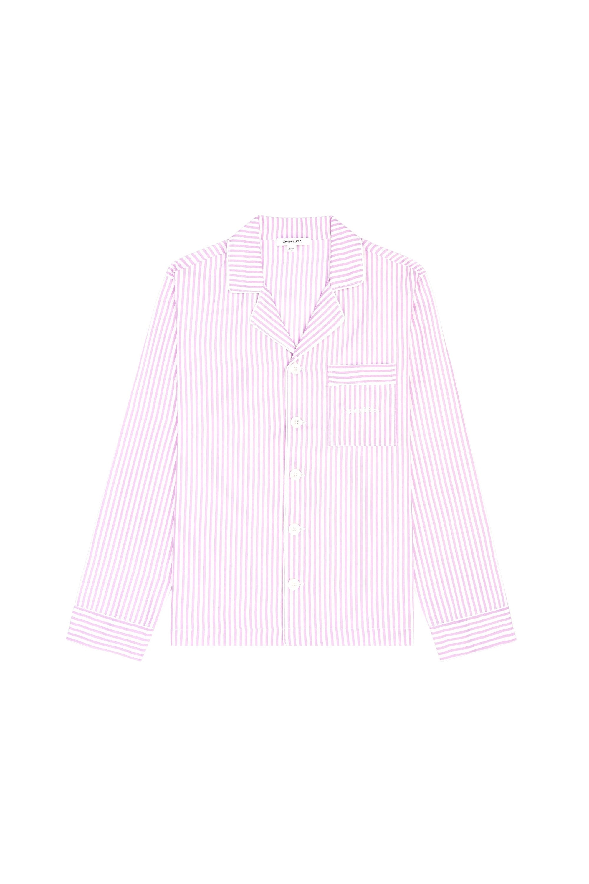 Serif Logo Pyjama Shirt - Lilac Striped